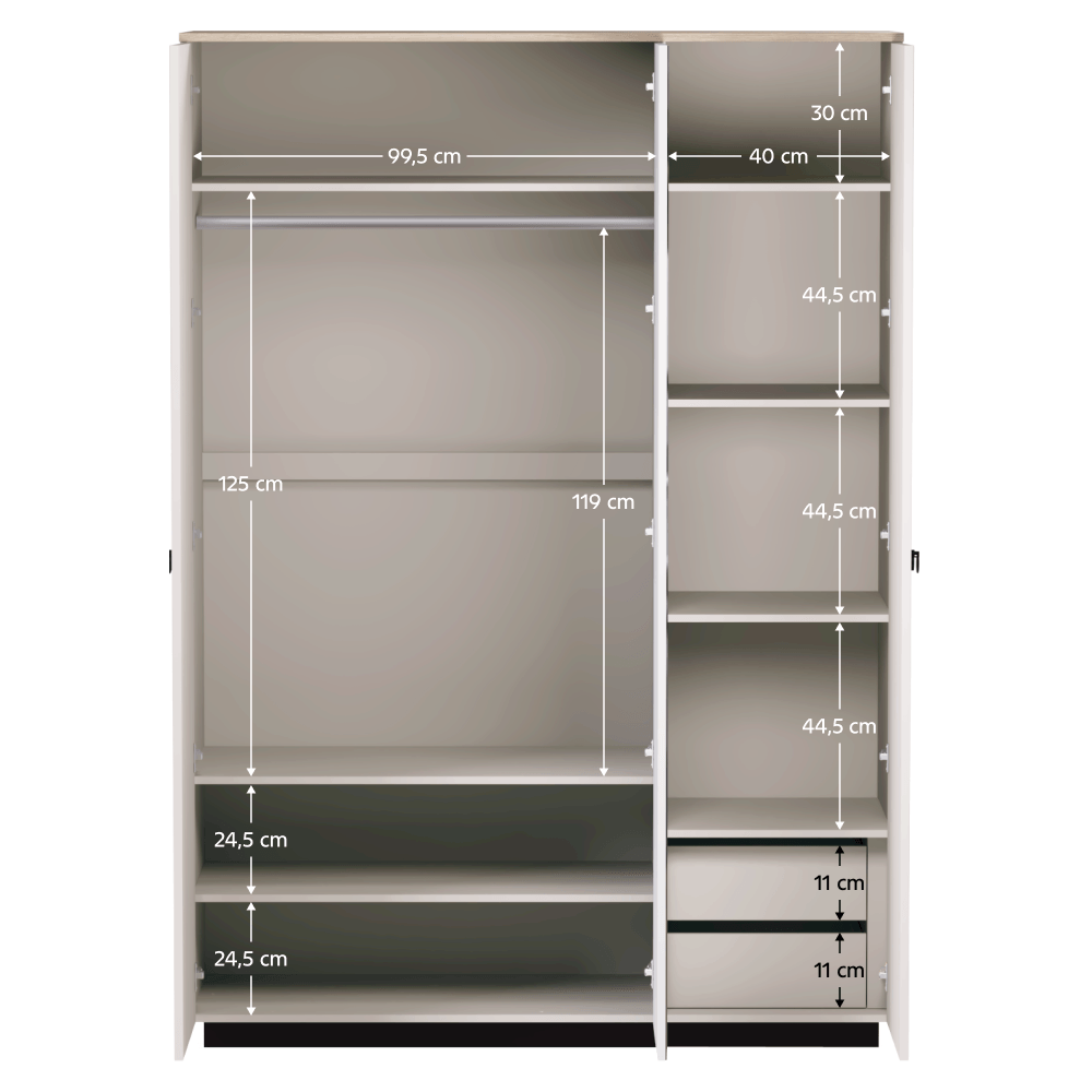 Dulap cu oglinda, gri-maroniu Taupe/stejar silverjack, DOMCA 3D — imaginea 5