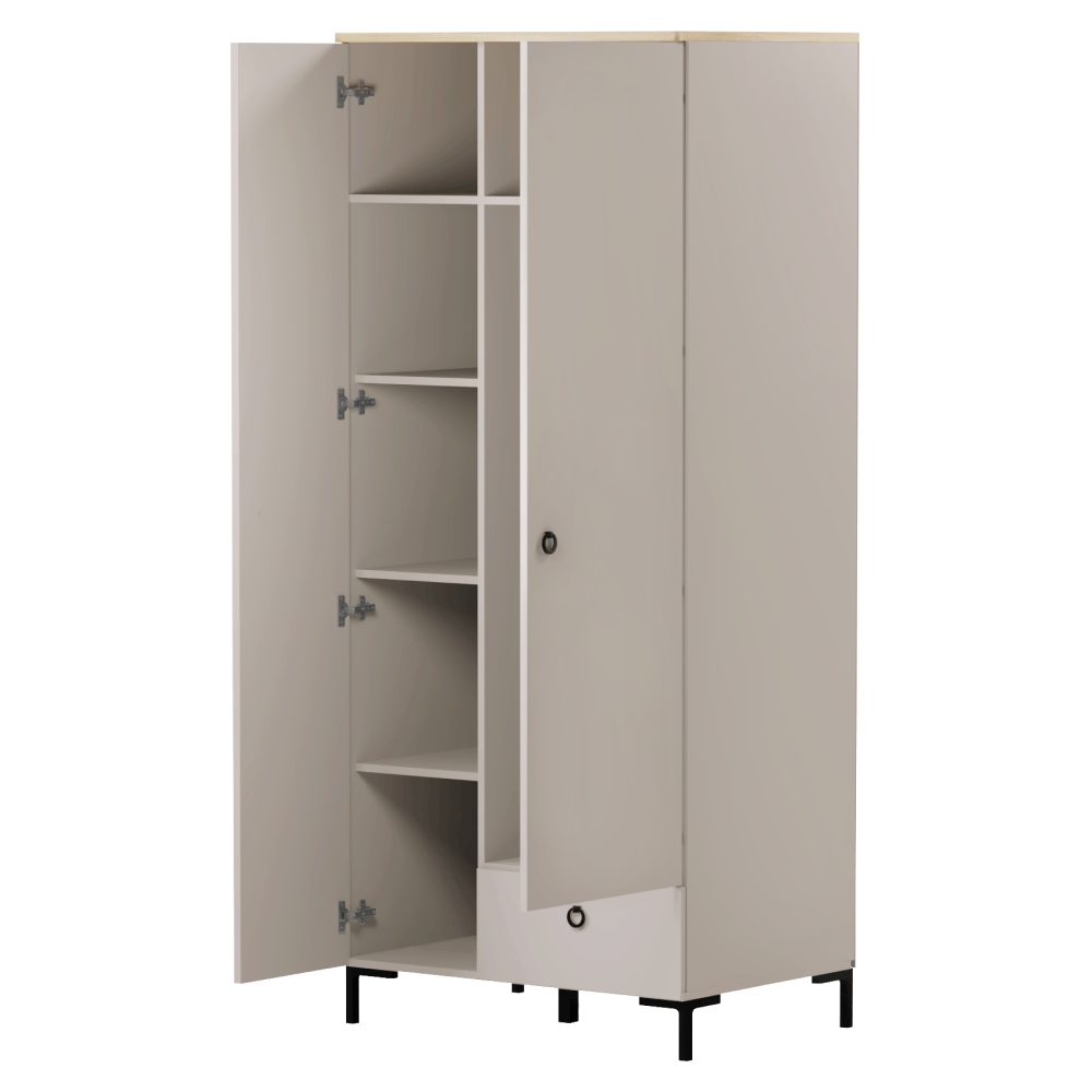 Dulap, gri-maroniu Taupe/stejar silverjack, DOMCA 2D1S — imaginea 6