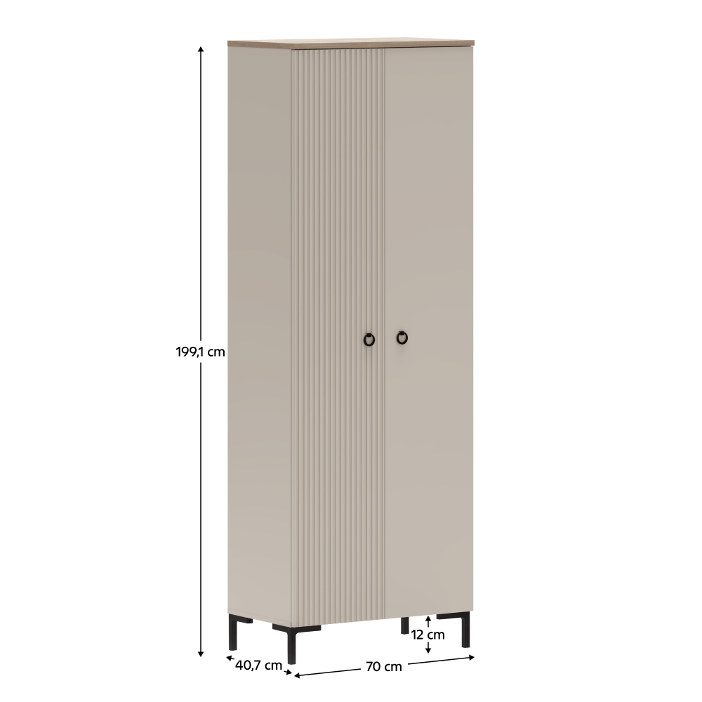 Dulap, gri-maroniu Taupe/stejar silverjack, DOMCA 2D — imaginea 5