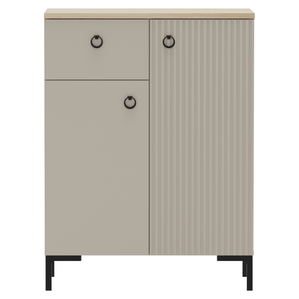 Comoda, gri-maroniu Taupe/stejar silverjack, DOMCA 2D1S — imaginea 2