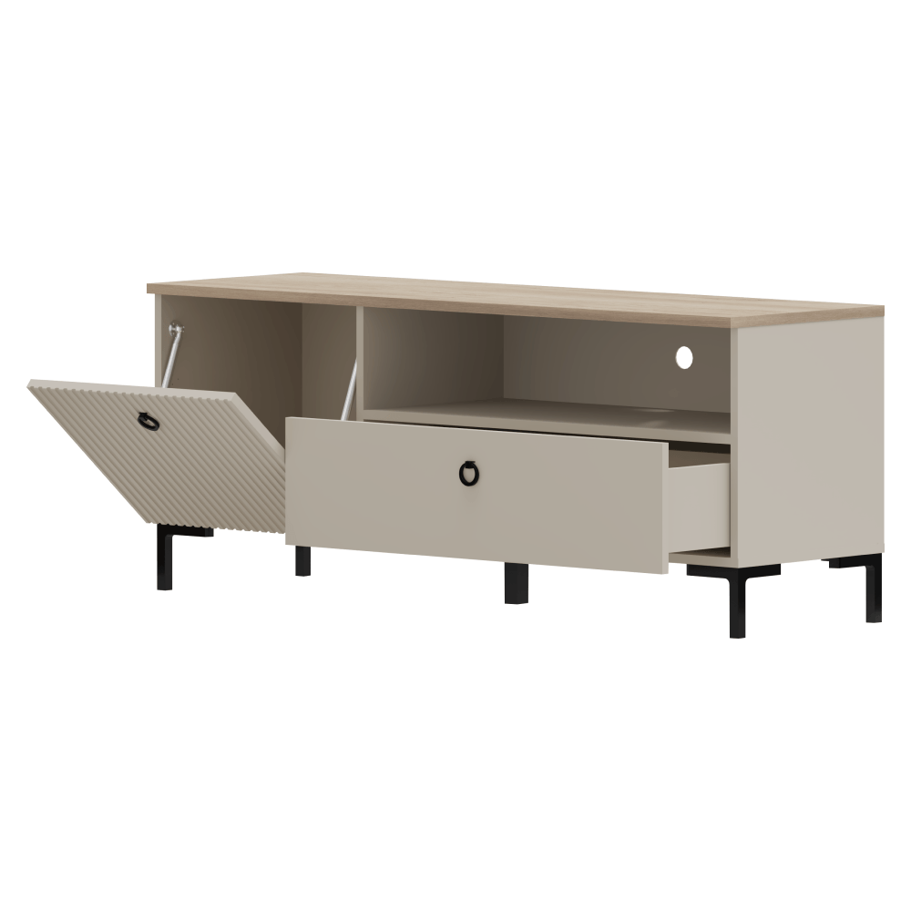 Masuta TV, gri Taupe/stejar silverjack, DOMCA 1K1S — imaginea 3