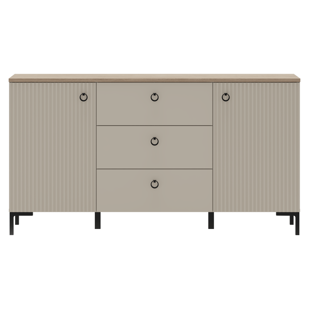 Comoda, gri-maroniu Taupe/stejar silverjack, DOMCA 2D3S — imaginea 5