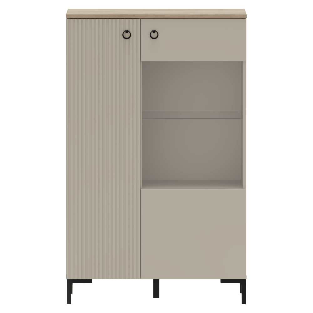 Vitrina joasa, gri-maroniu Taupe/stejar silverjack, DOMCA 1D1W/140 — imaginea 4