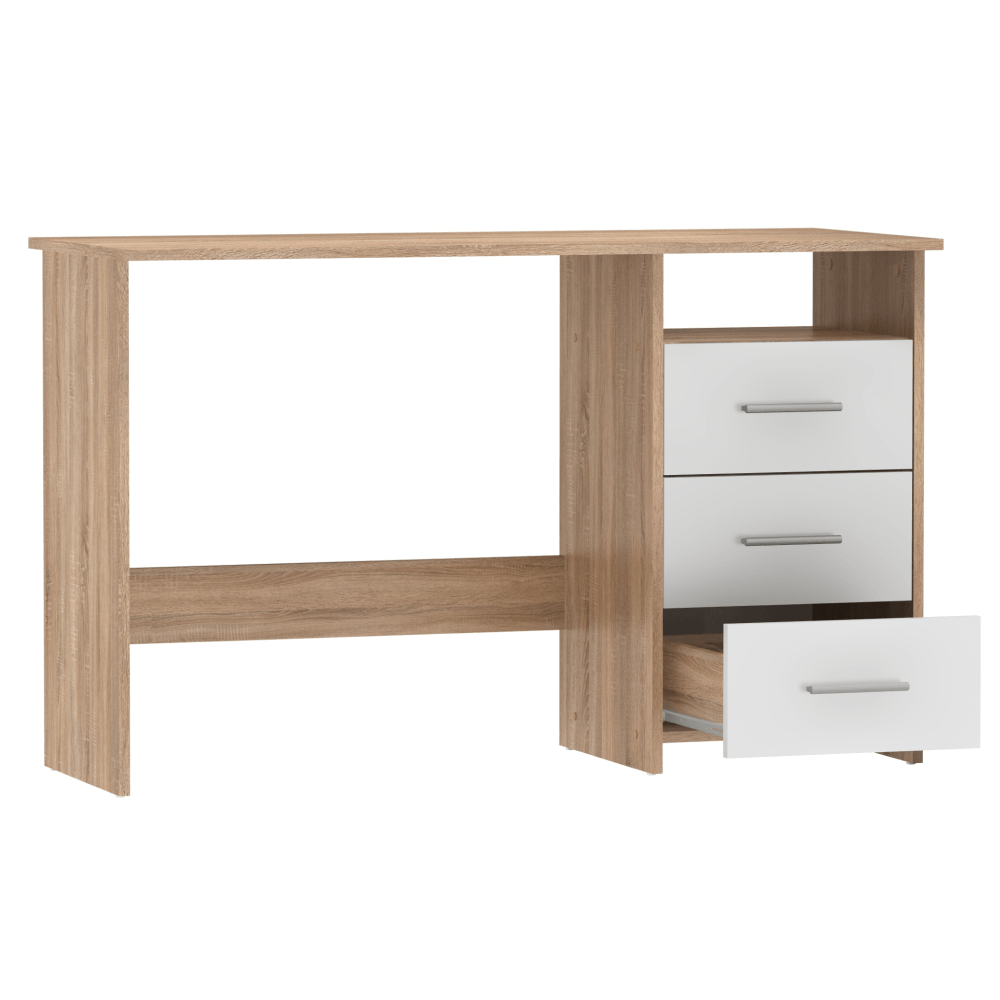 Masuta PC , stejar sonoma/alb, LARISTOTE NEW — imaginea 3
