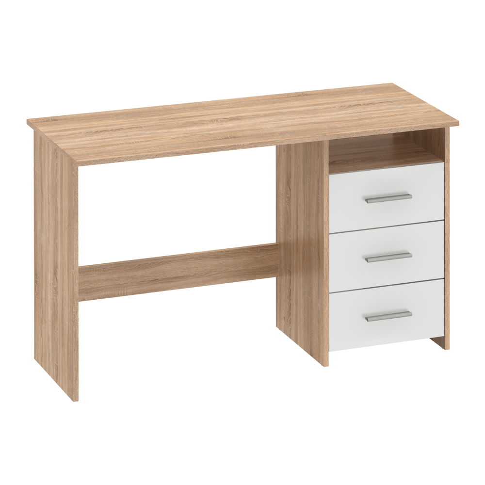Masuta PC , stejar sonoma/alb, LARISTOTE NEW — imaginea 4