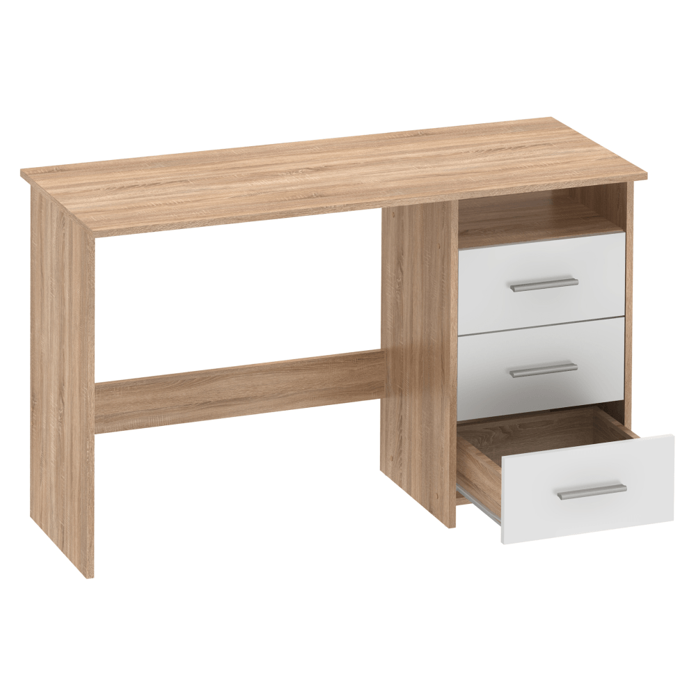Masuta PC , stejar sonoma/alb, LARISTOTE NEW — imaginea 5