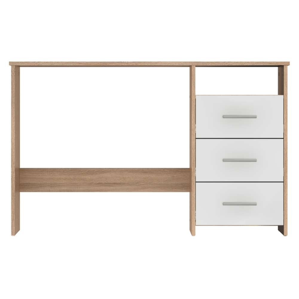 Masuta PC , stejar sonoma/alb, LARISTOTE NEW — imaginea 7