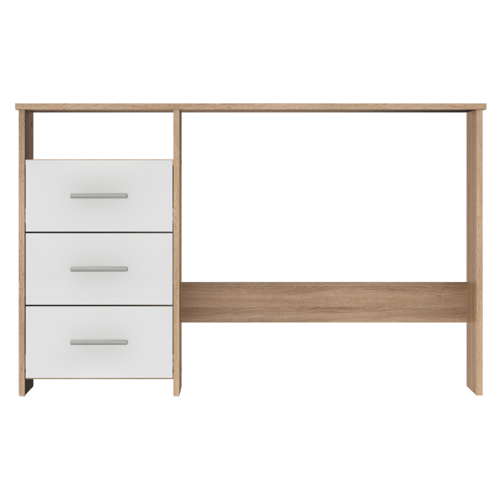 Masuta PC , stejar sonoma/alb, LARISTOTE NEW — imaginea 8