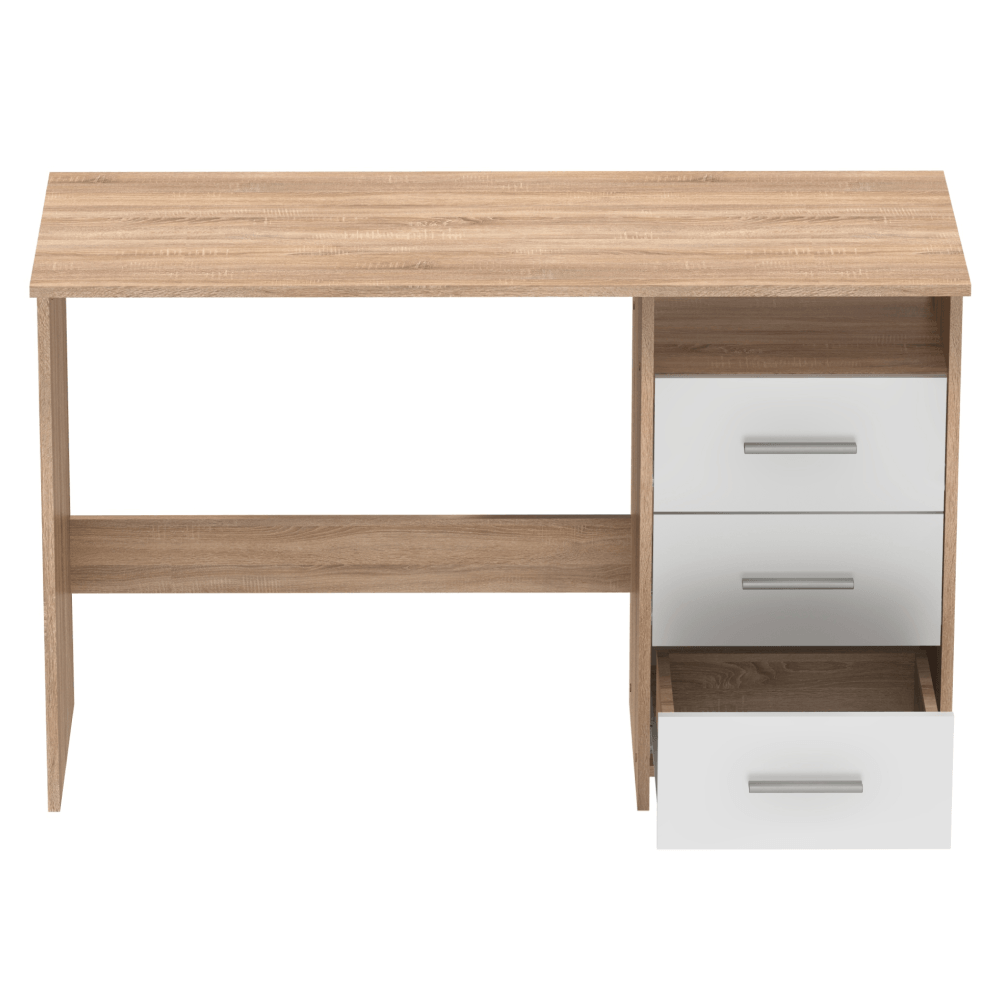 Masuta PC , stejar sonoma/alb, LARISTOTE NEW — imaginea 11