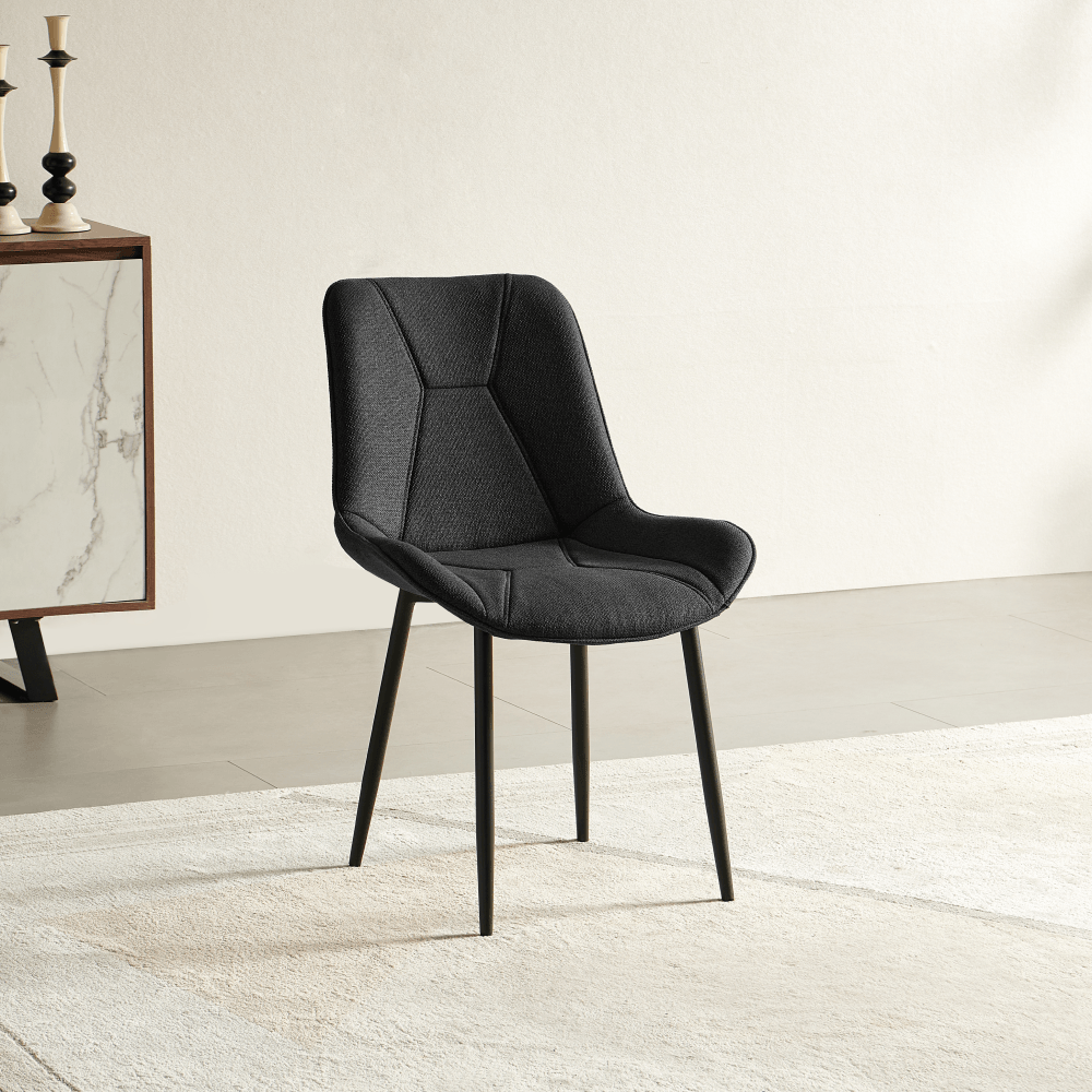 Scaun de sufragerie, gri inchis/negru, DELTA — imaginea 6