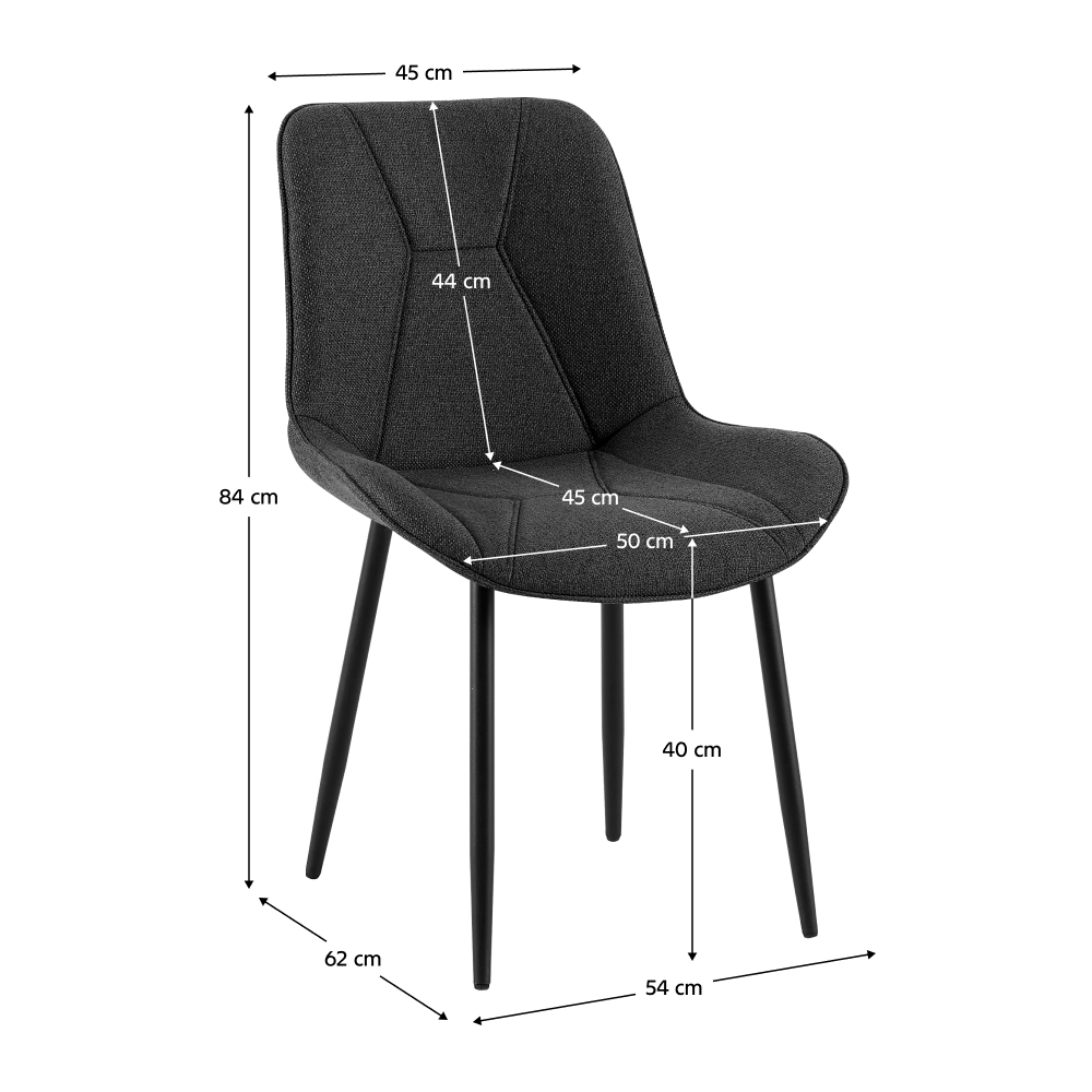 Scaun de sufragerie, gri inchis/negru, DELTA — imaginea 7