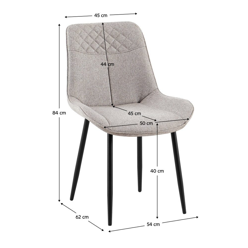 Scaun pentru sufragerie, bej/negru, ALIA — imaginea 7