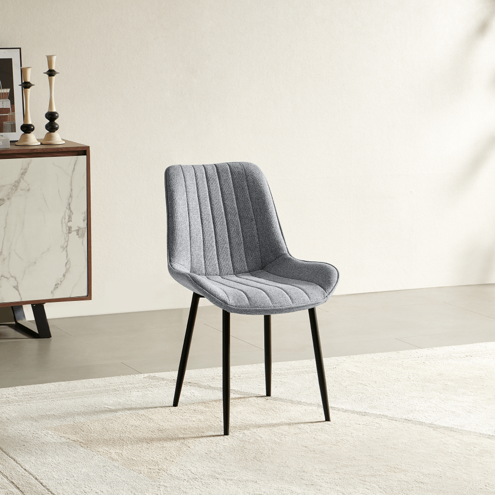 Scaun de sufragerie, gri deschis/negru, ZAJRA — imaginea 6
