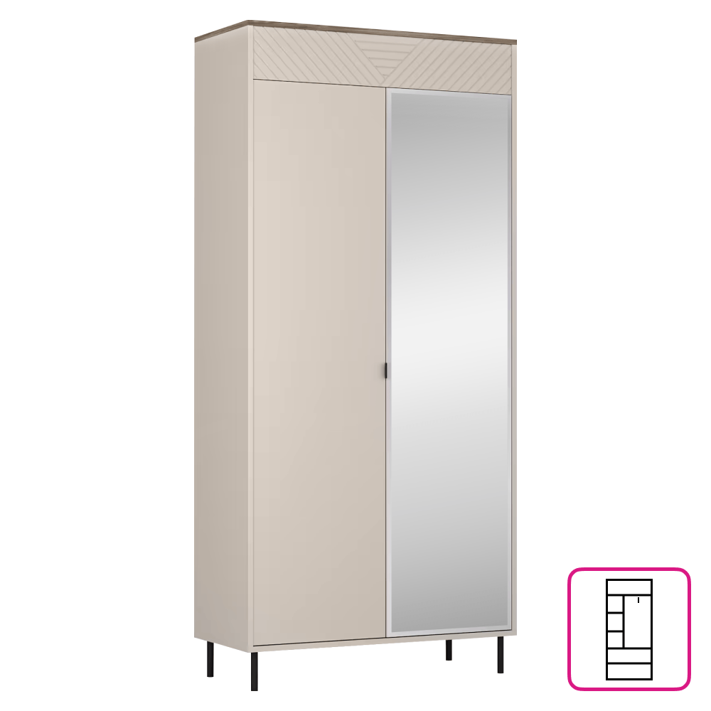 Dulap, casmir/stejar castello, EYCO 2D/40