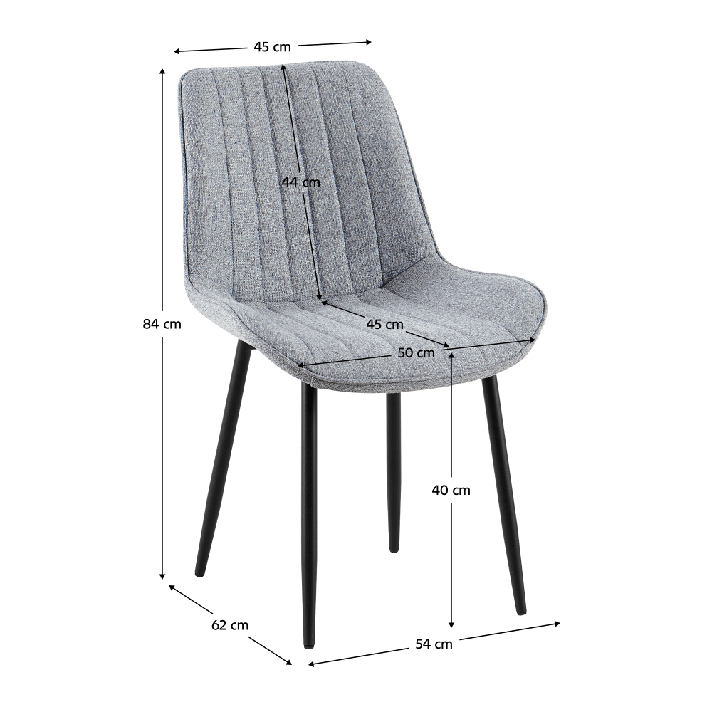 Scaun de sufragerie, gri deschis/negru, ZAJRA — imaginea 7