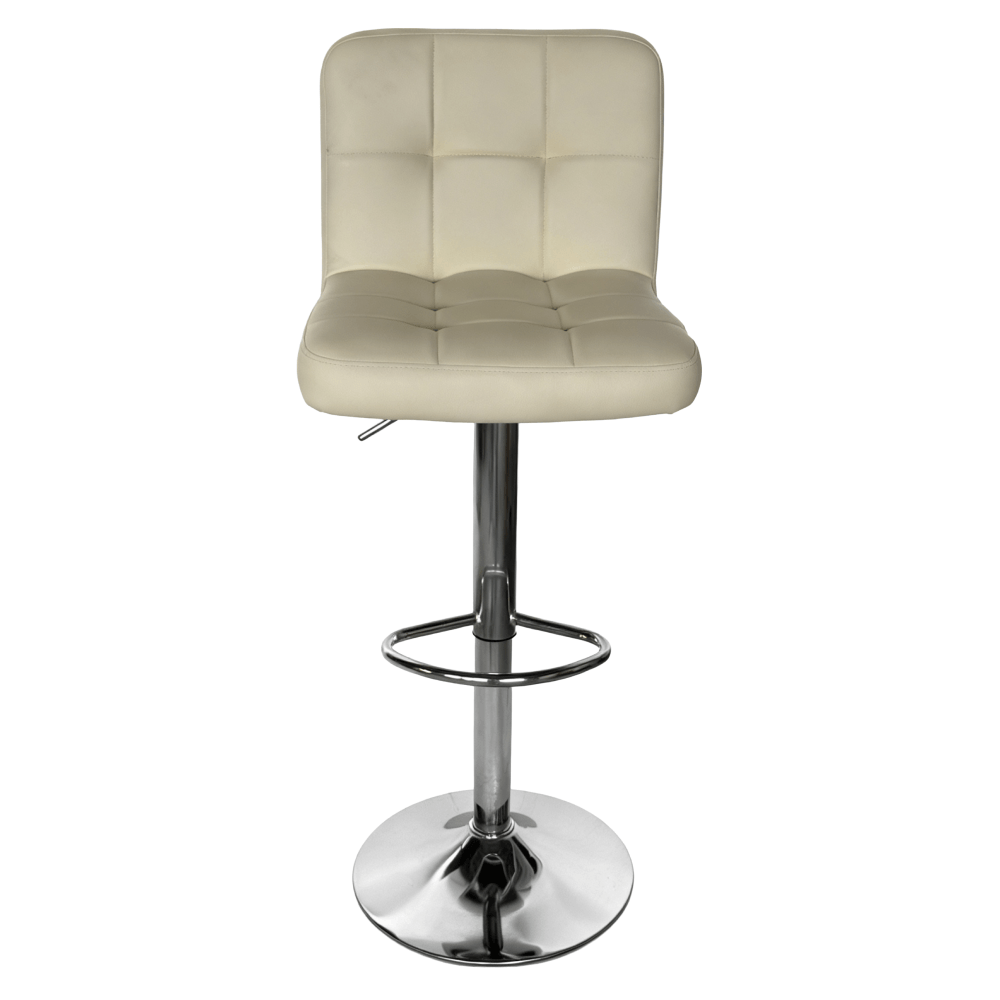 Scaun bar, piele ecologica bej/crom, KANDY 2 NEW — imaginea 3
