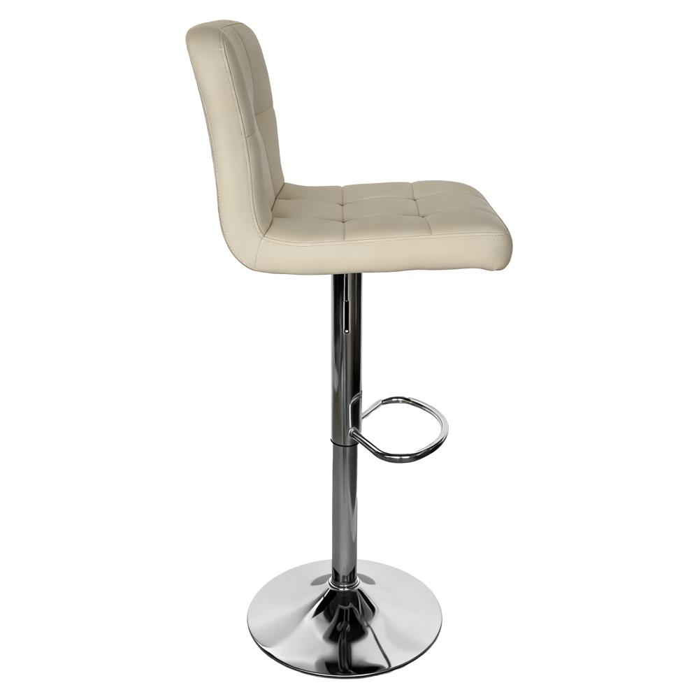 Scaun bar, piele ecologica bej/crom, KANDY 2 NEW — imaginea 4