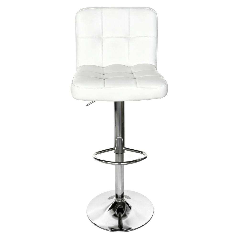 Scaun de bar, piele ecologica alba/crom, KANDY 2 NEW — imaginea 2