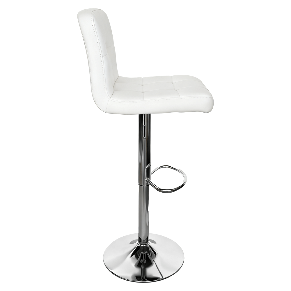 Scaun de bar, piele ecologica alba/crom, KANDY 2 NEW — imaginea 3