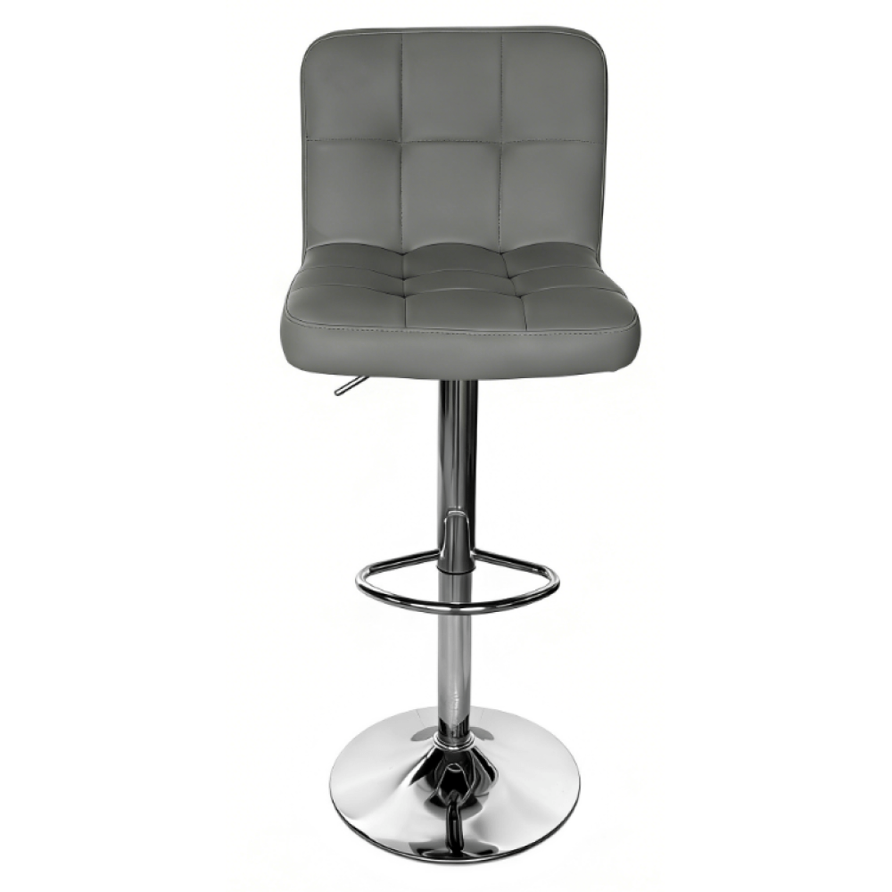 Scaun bar, piele ecologica gri/crom, KANDY 2 NEW — imaginea 3