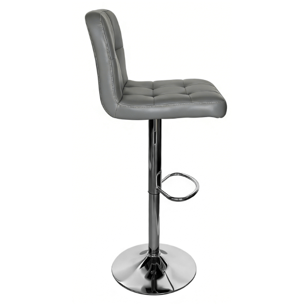 Scaun bar, piele ecologica gri/crom, KANDY 2 NEW — imaginea 4