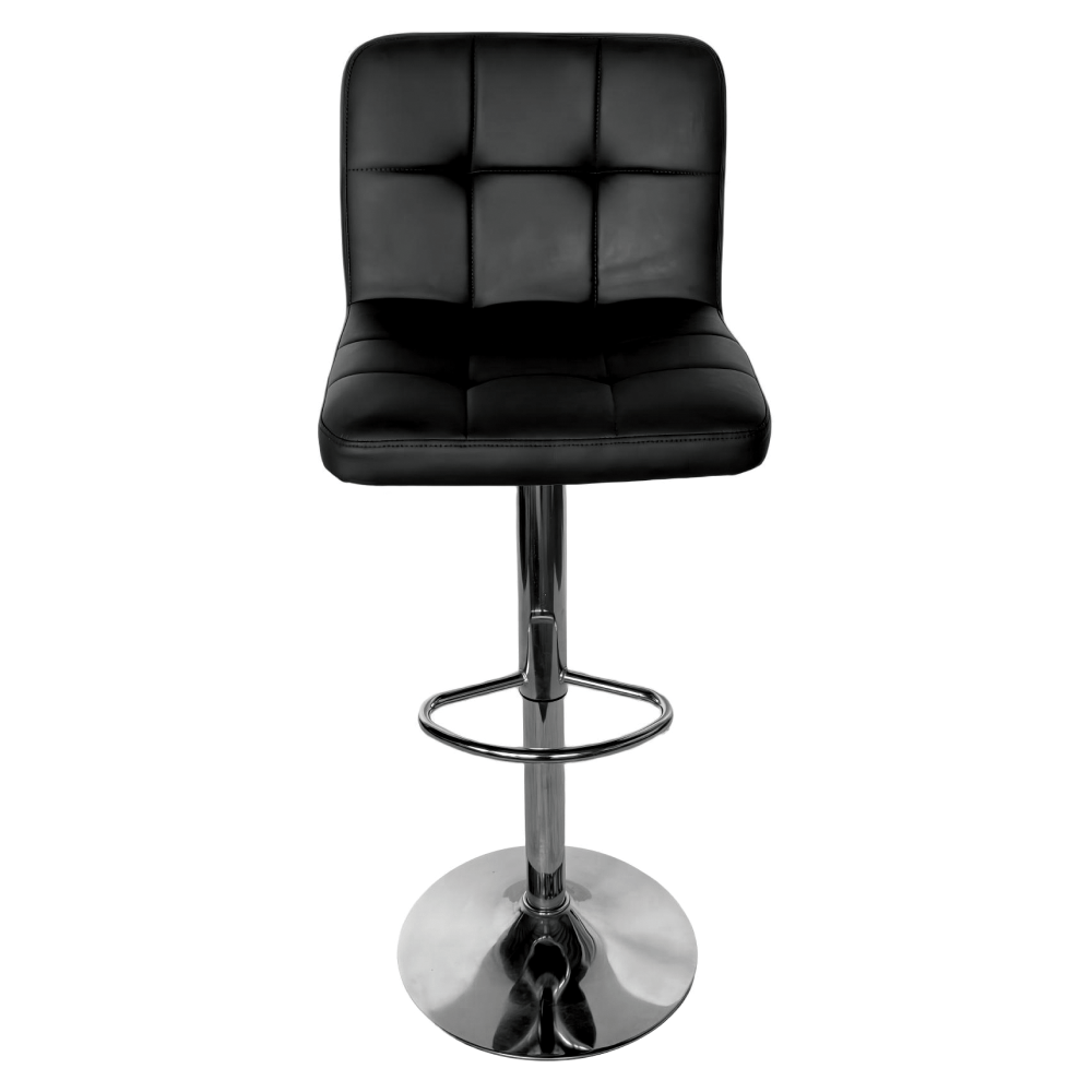 Scaun de bar, piele ecologica negru/crom, KANDY 2 NEW — imaginea 3