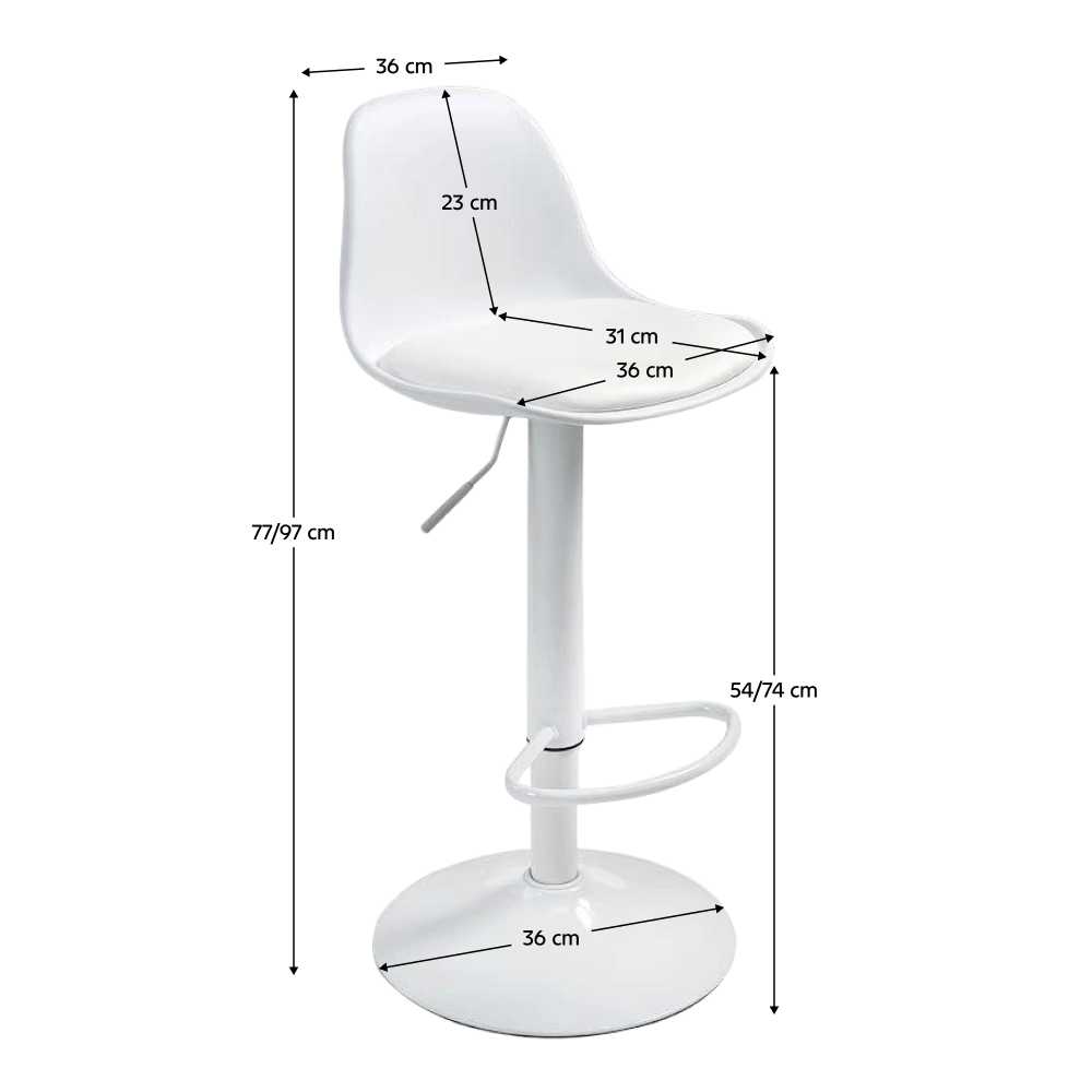 Scaun bar, alb, DOBBY NEW — imaginea 3