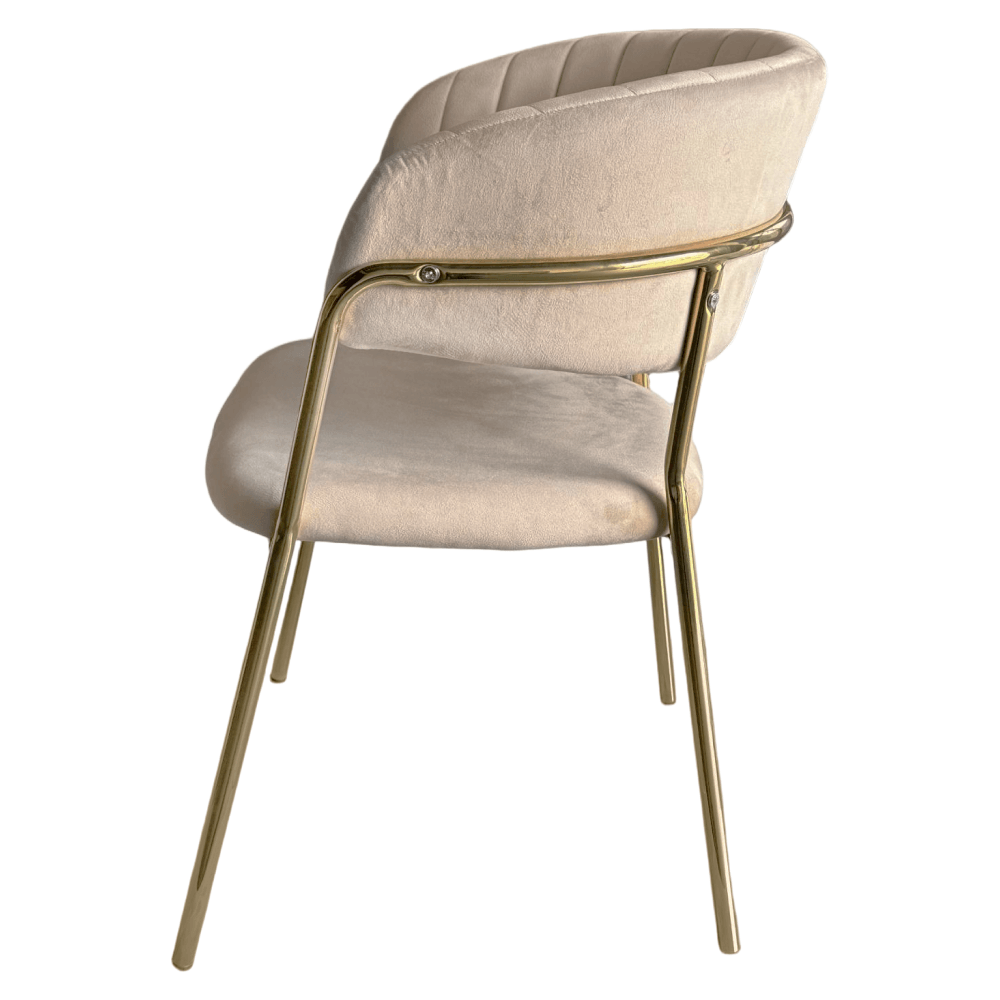 Fotoliu de sufragerie de design, bej, Velvet/gold crom auriu, DASMIN NEW TIP 1 — imaginea 6