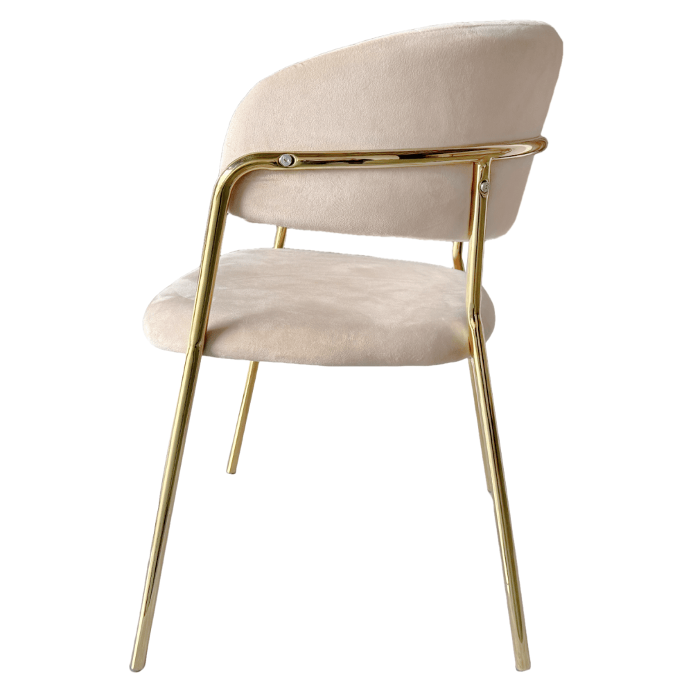 Fotoliu de sufragerie de design, bej, Velvet/gold crom auriu, DASMIN NEW TIP 1 — imaginea 7