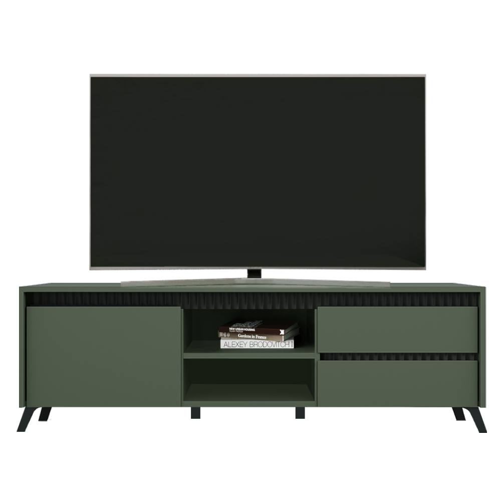 Masuta TV, verde smoke/negru, LONGY RTV1K2So — imaginea 2