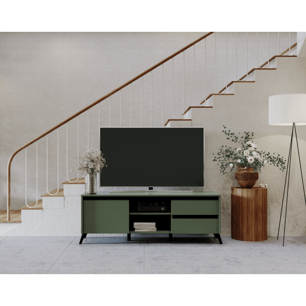 Masuta TV, verde smoke/negru, LONGY RTV1K2So — imaginea 6