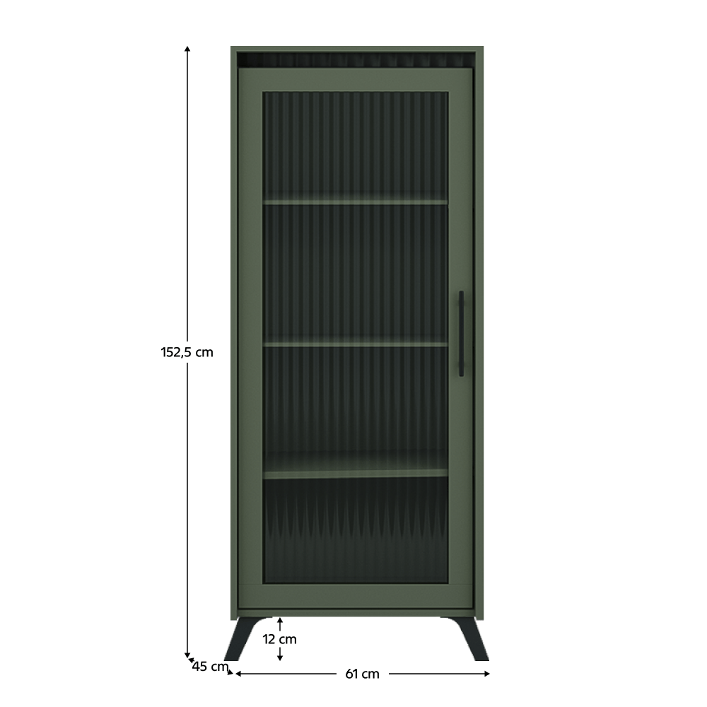 Vitrina, verde smoke/negru, LONGY REG1W — imaginea 2