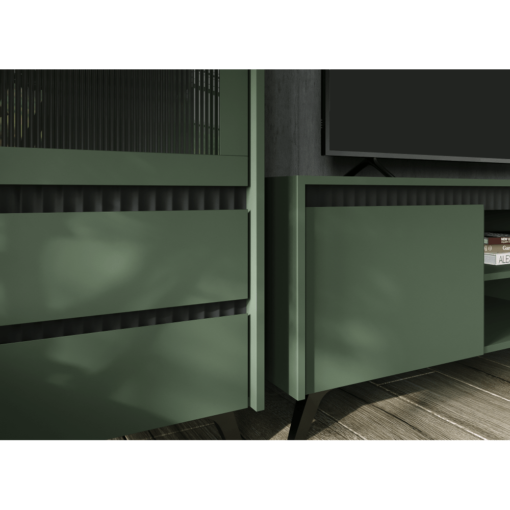 Masuta TV, verde smoke/negru, LONGY RTV2K2So — imaginea 6