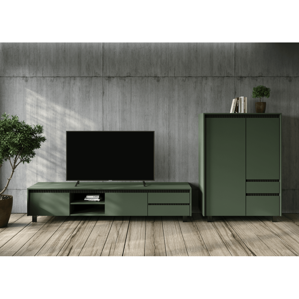 Vitrina, verde smoke/negru, LONGY REG1W — imaginea 3