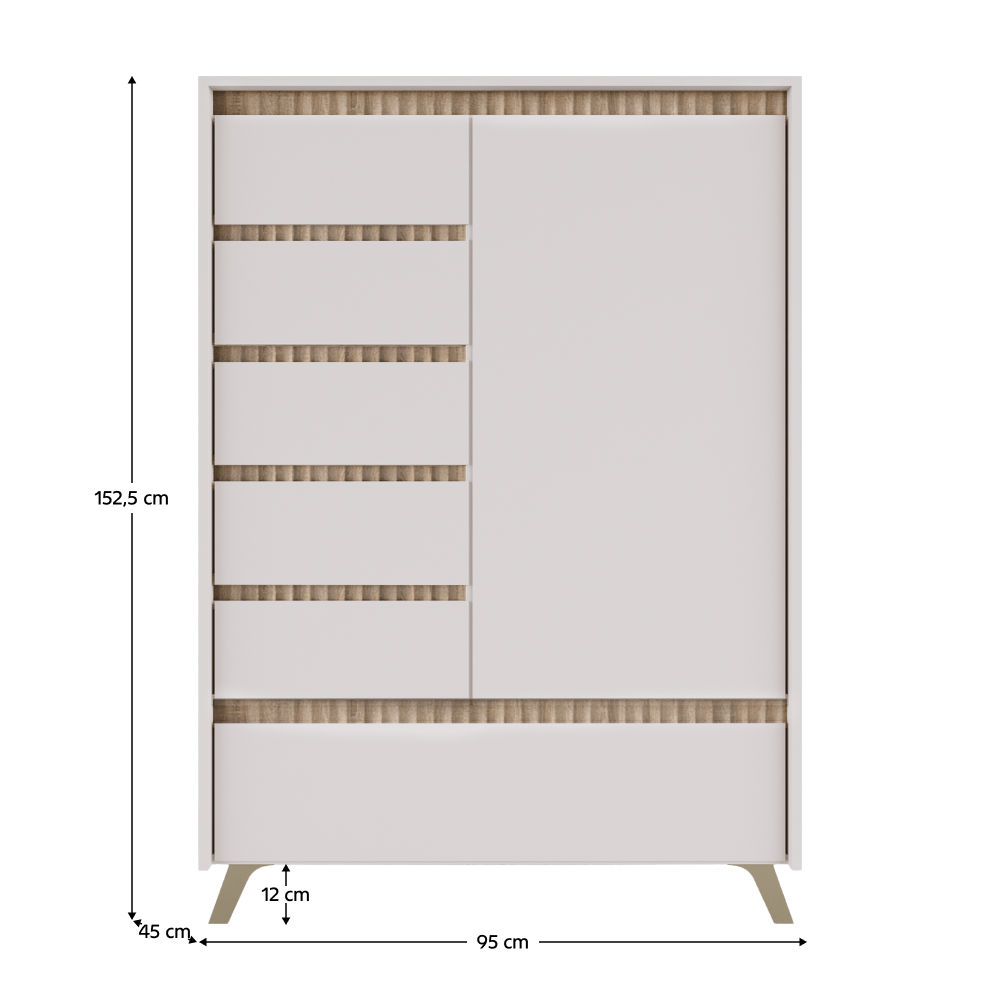 Comoda, casmir/stejar sonoma, LONGY REG1D5S1K — imaginea 2
