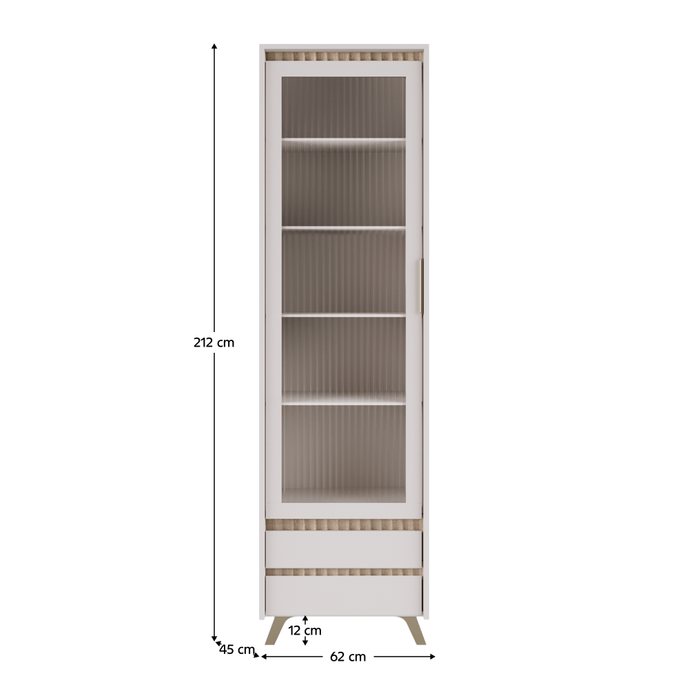 Vitrina, casmir/stejar sonoma, LONGY REG1W2S — imaginea 2