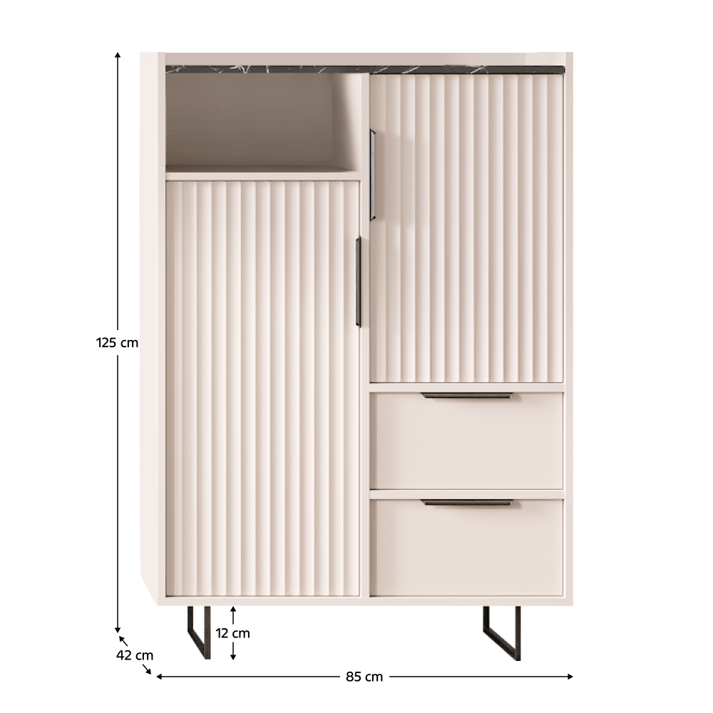 Comoda, casmir/marmura inchisa, FRESIO KOM2D2S — imaginea 6