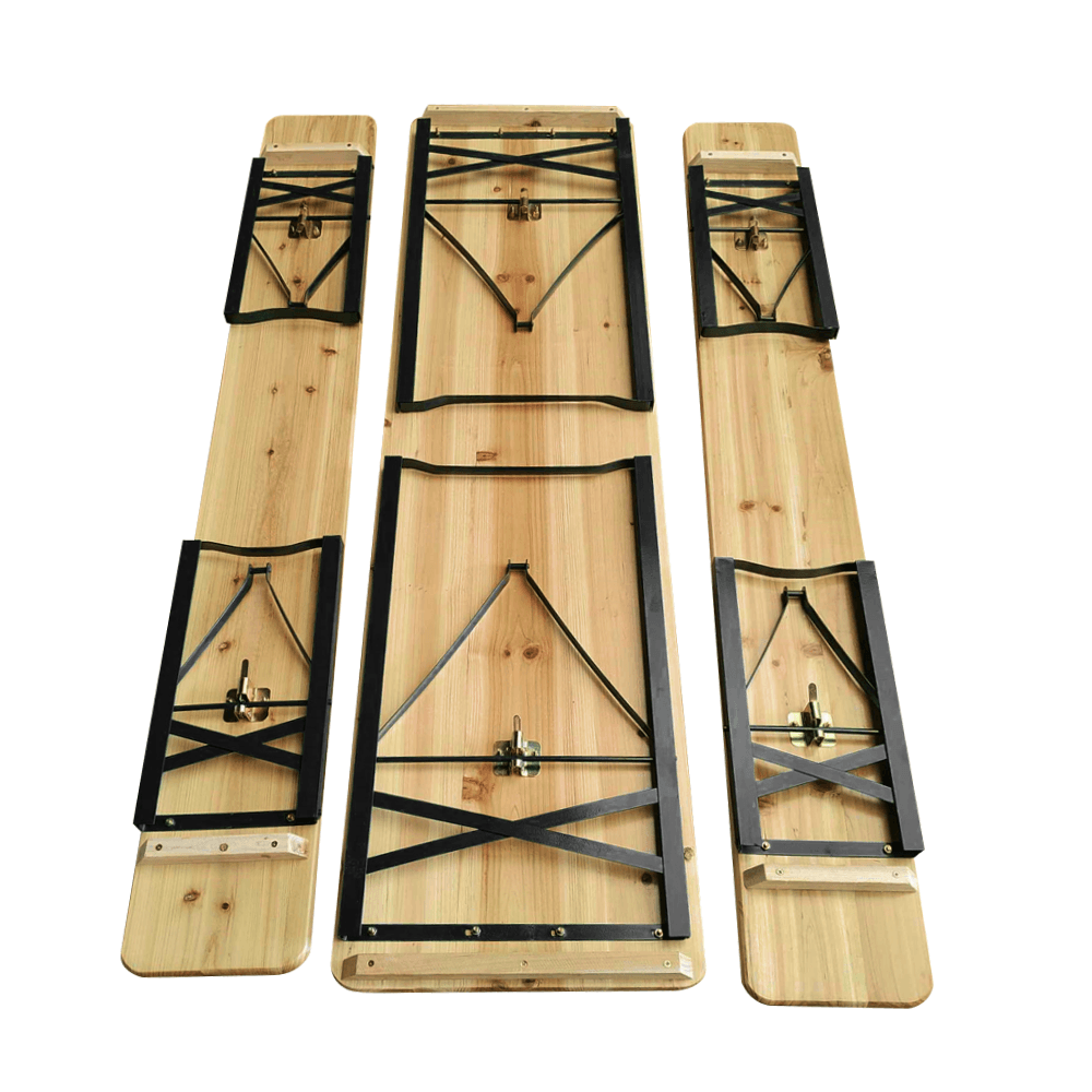 Set de bere 1+2, lemn/metal, natural/negru, LORIS — imaginea 2