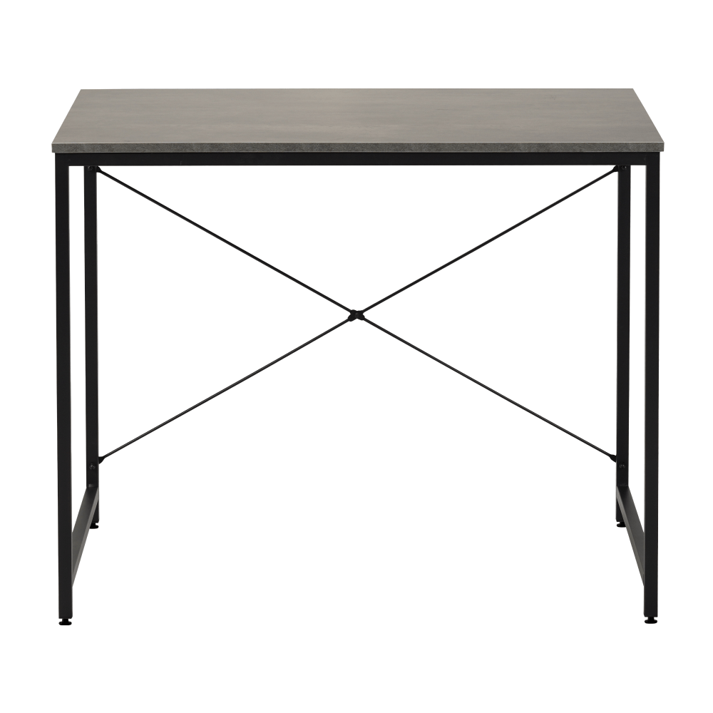 Birou, beton/negru, 90x60 cm, MELLORA — imaginea 2