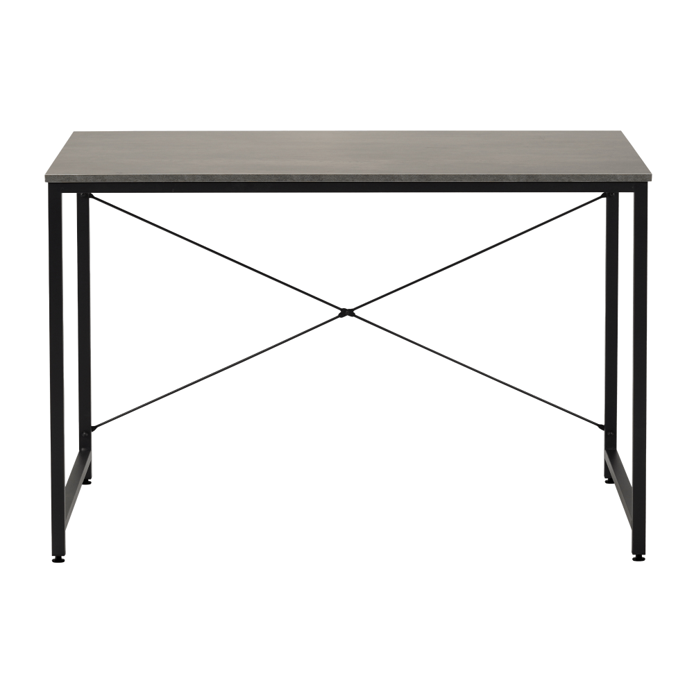 Birou, beton/negru, 120x60 cm, MELLORA — imaginea 3