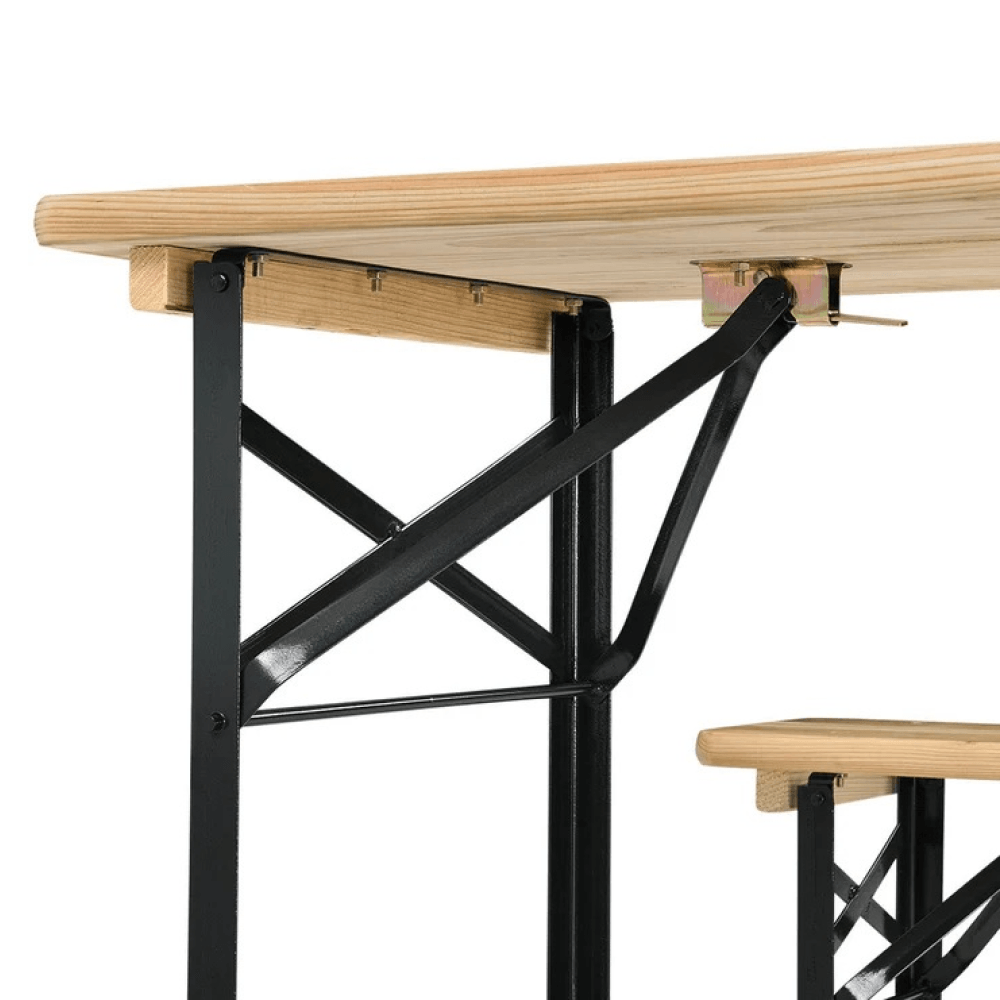 Set de bere 1+2, lemn/metal, natural/negru, LORIS — imaginea 5