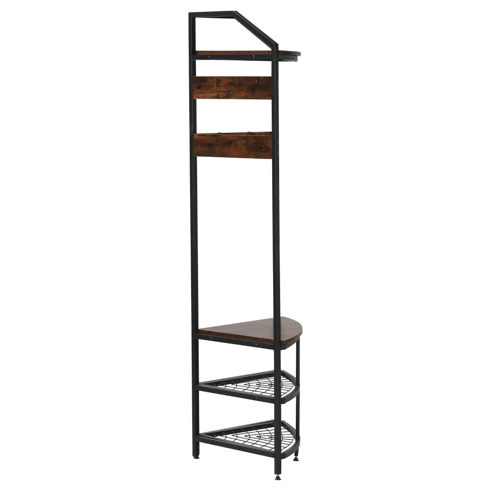 Cuier, stejar rustic/negru, ELVIRO — imaginea 4