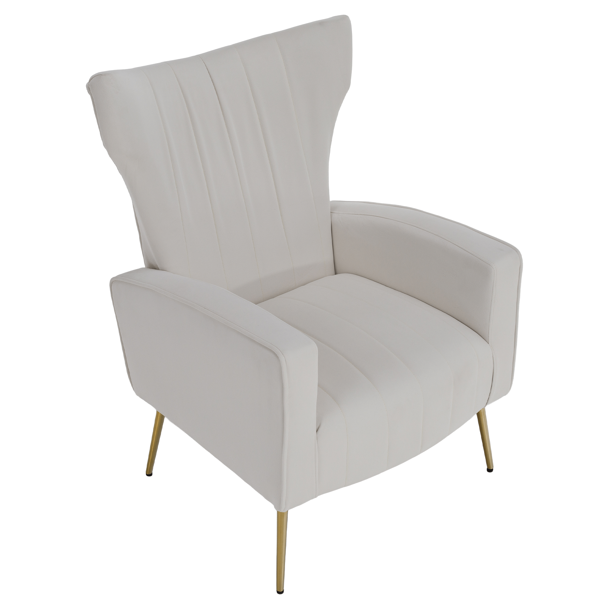 Fotoliu relaxant, tesatura Velvet bej, BARET — imaginea 2