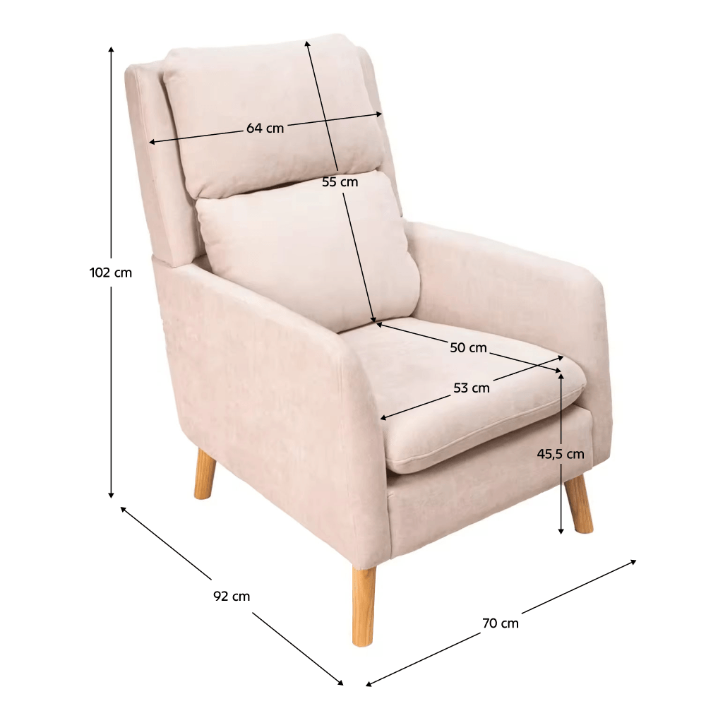 Fotoliu de relaxare, bej, DEMIR — imaginea 9