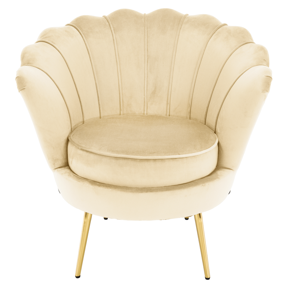 Fotoliu in stilul Art-deco, bej tesatura Velvet/gold crom auriu, NOBLEO — imaginea 5