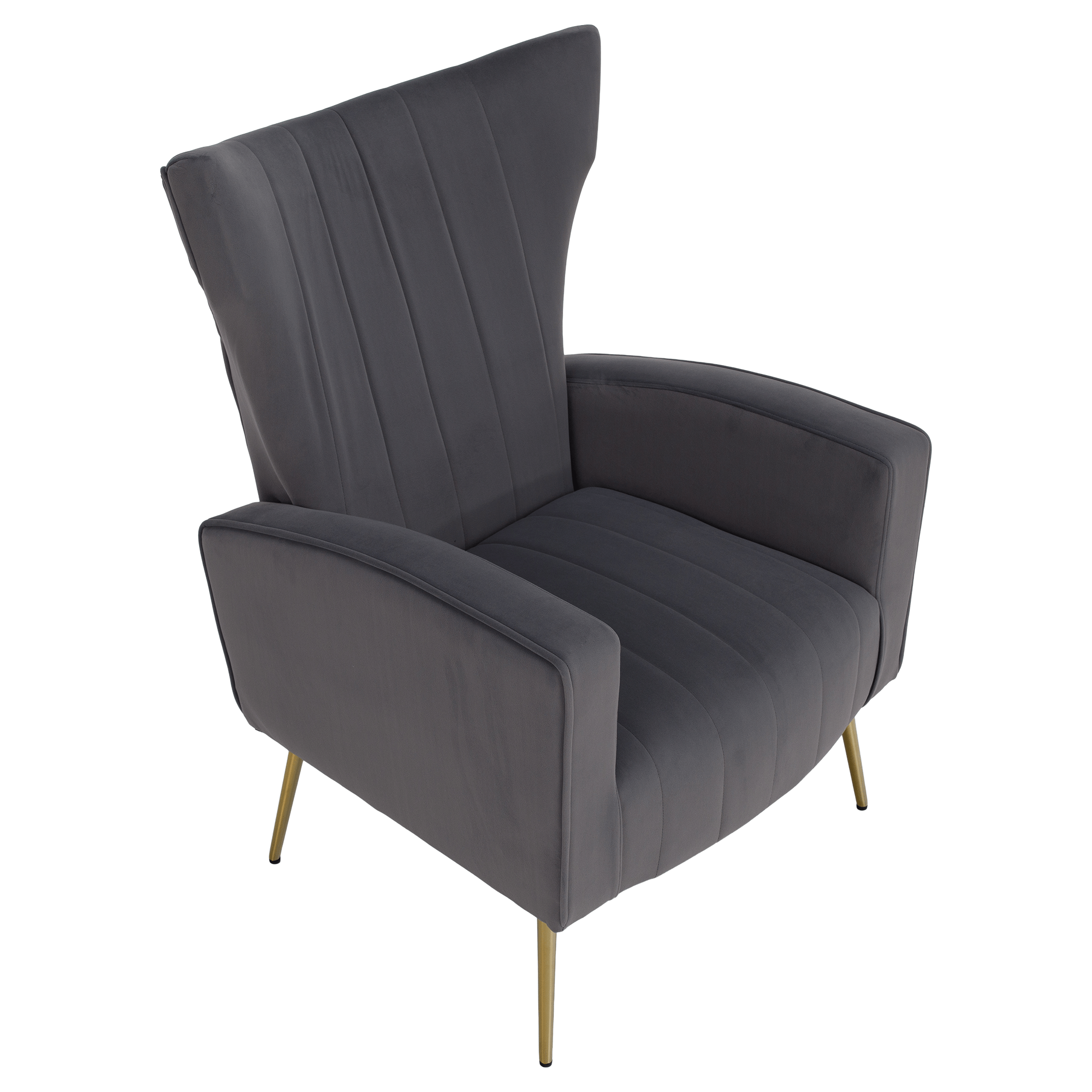 Fotoliu de relaxare, tesatura Velvet gri, BARET — imaginea 3