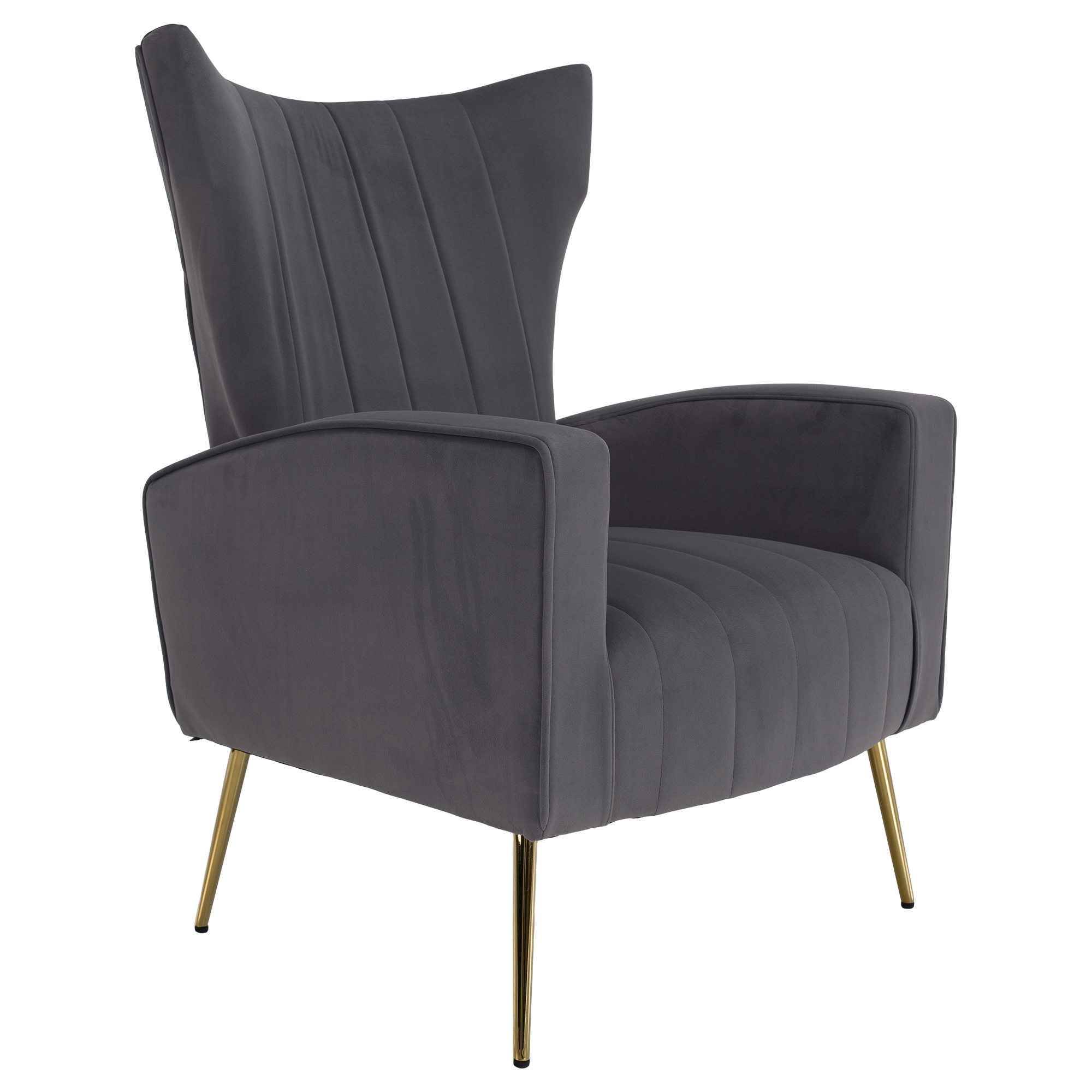 Fotoliu de relaxare, tesatura Velvet gri, BARET — imaginea 4