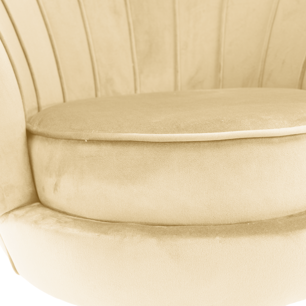Fotoliu in stilul Art-deco, bej tesatura Velvet/gold crom auriu, NOBLEO — imaginea 12