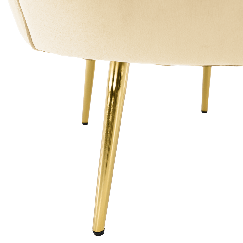 Fotoliu in stilul Art-deco, bej tesatura Velvet/gold crom auriu, NOBLEO — imaginea 13