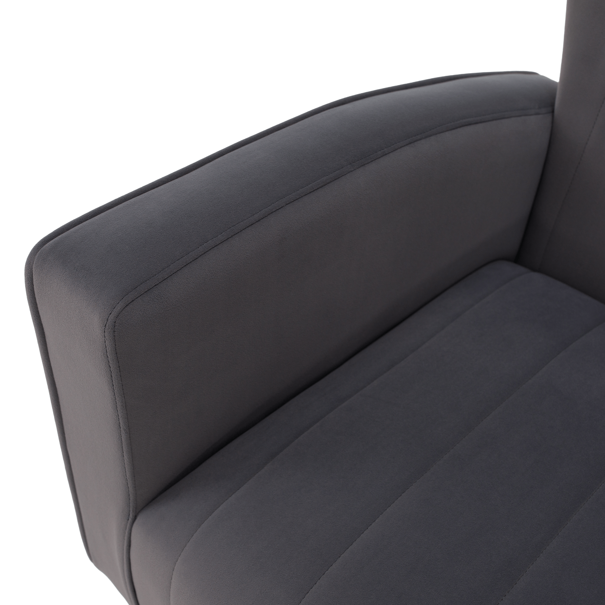 Fotoliu de relaxare, tesatura Velvet gri, BARET — imaginea 7